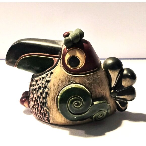 Handcrafted Palomar stoneware Toucan Figurine With Intricate Details Ken Edwards - Picture 1 of 8